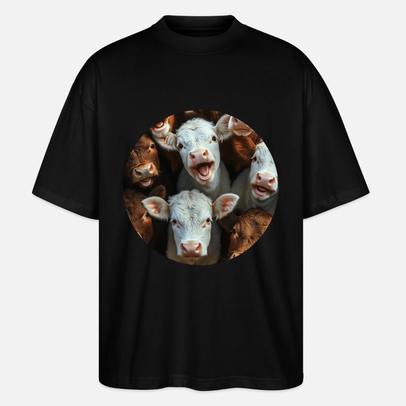 Kuh - Stanley/Stella Oversized Unisex Bio T-Shirt Blaster 2.0 - Schwarz