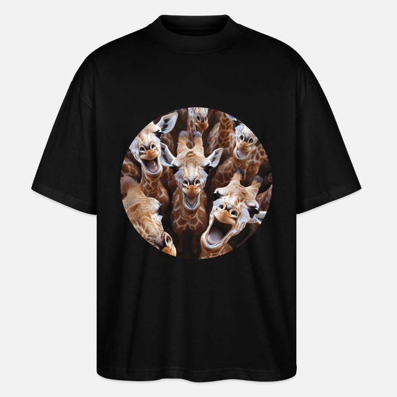 Giraffe - Stanley/Stella Oversized Unisex Bio T-Shirt Blaster 2.0 - Schwarz