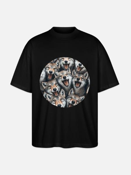 Wolf - Stanley/Stella Oversized Unisex Bio T-Shirt Blaster 2.0 - Schwarz
