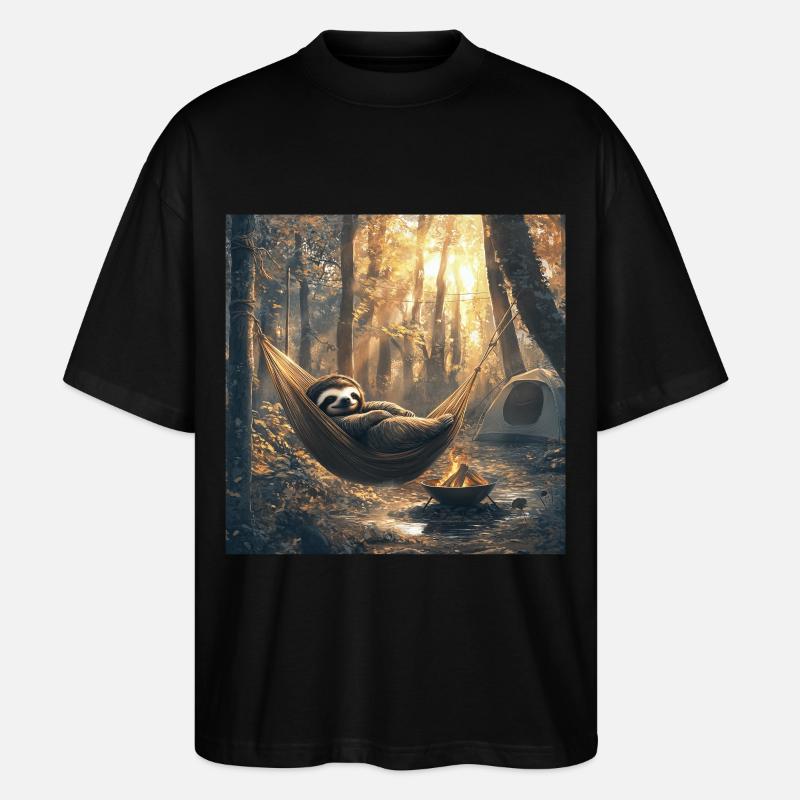Faultier - Stanley/Stella Oversized Unisex Bio T-Shirt Blaster 2.0 - Schwarz