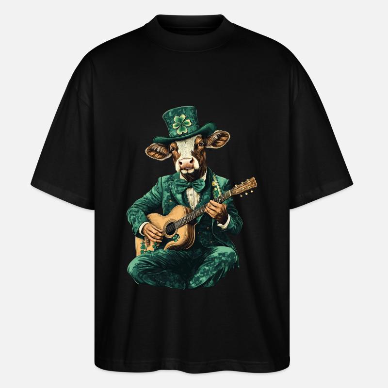 Kuh - Stanley/Stella Oversized Unisex Bio T-Shirt Blaster 2.0 - Schwarz