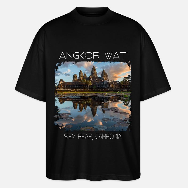 Angkor wat - Stanley/Stella Oversized Unisex Bio T-Shirt Blaster 2.0 - Schwarz