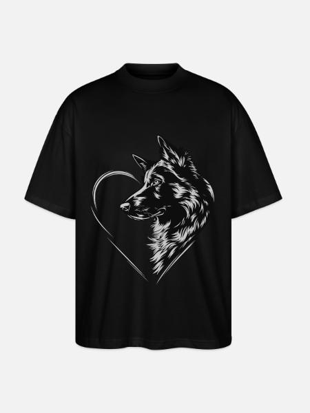 Deutscher Schäferhund - Stanley/Stella Oversized Unisex Bio T-Shirt Blaster 2.0 - Schwarz