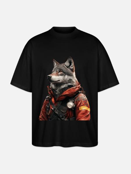Wolf - Stanley/Stella Oversized Unisex Bio T-Shirt Blaster 2.0 - Schwarz