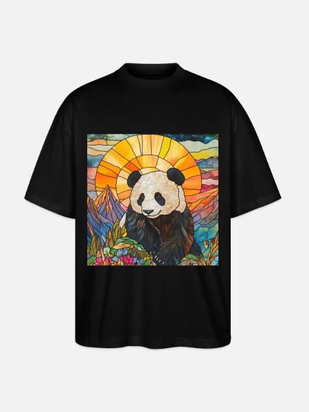 Panda - Stanley/Stella Oversized Unisex Bio T-Shirt Blaster 2.0 - Schwarz