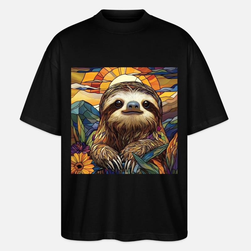 Faultier - Stanley/Stella Oversized Unisex Bio T-Shirt Blaster 2.0 - Schwarz