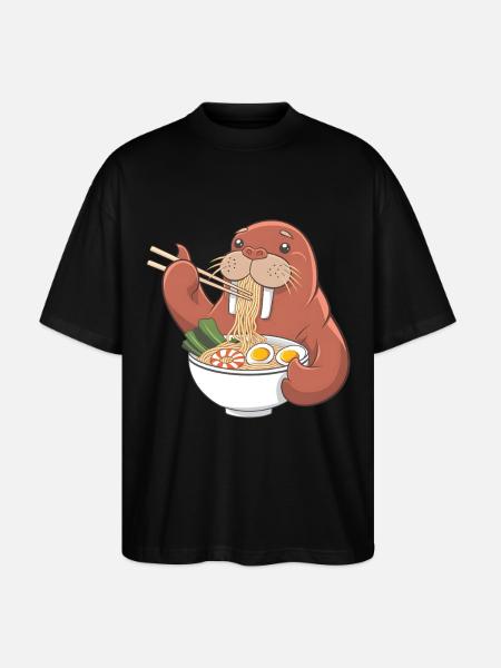 Walross - Stanley/Stella Oversized Unisex Bio T-Shirt Blaster 2.0 - Schwarz