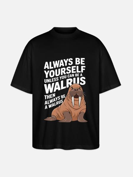 Walross - Stanley/Stella Oversized Unisex Bio T-Shirt Blaster 2.0 - Schwarz