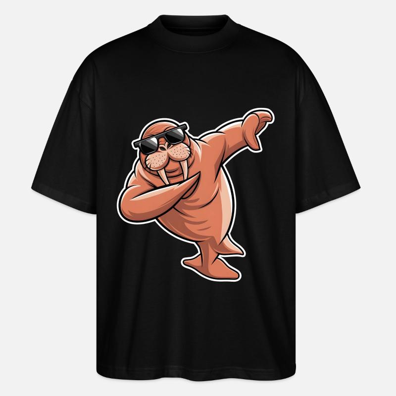 Walross - Stanley/Stella Oversized Unisex Bio T-Shirt Blaster 2.0 - Schwarz