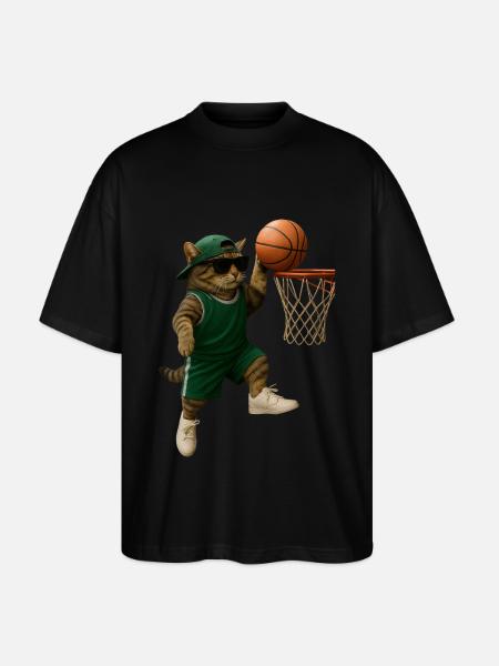 Katze - Stanley/Stella Oversized Unisex Bio T-Shirt Blaster 2.0 - Schwarz