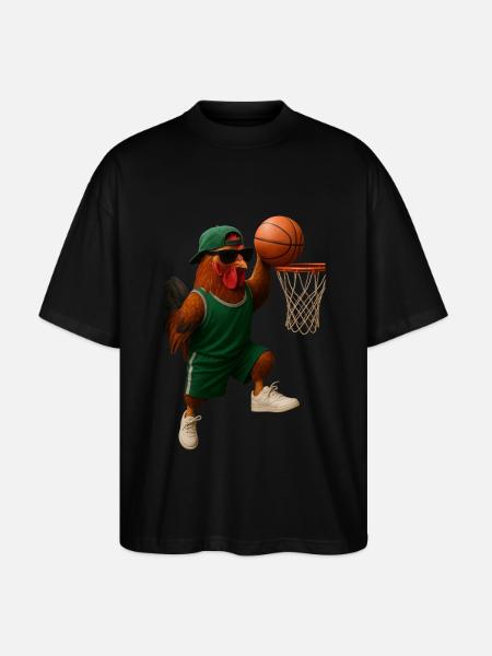 Huhn Hahn - Stanley/Stella Oversized Unisex Bio T-Shirt Blaster 2.0 - Schwarz