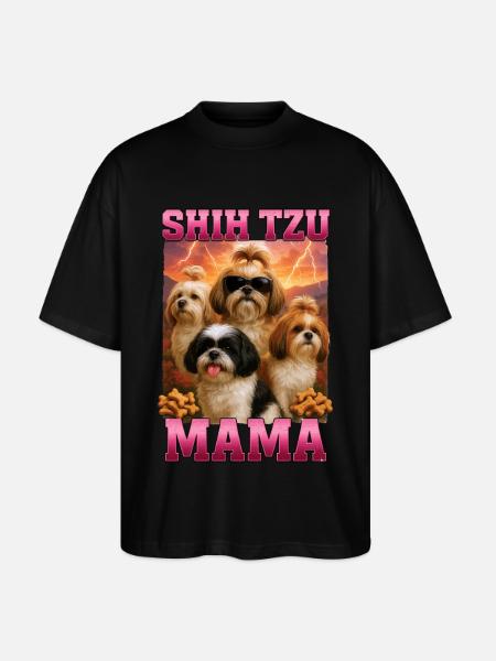 Shih Tzu - Stanley/Stella Oversized Unisex Bio T-Shirt Blaster 2.0 - Schwarz