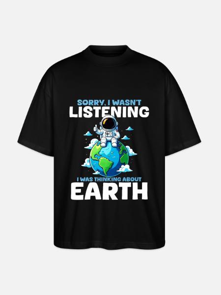 Erde Planet - Stanley/Stella Oversized Unisex Bio T-Shirt Blaster 2.0 - Schwarz