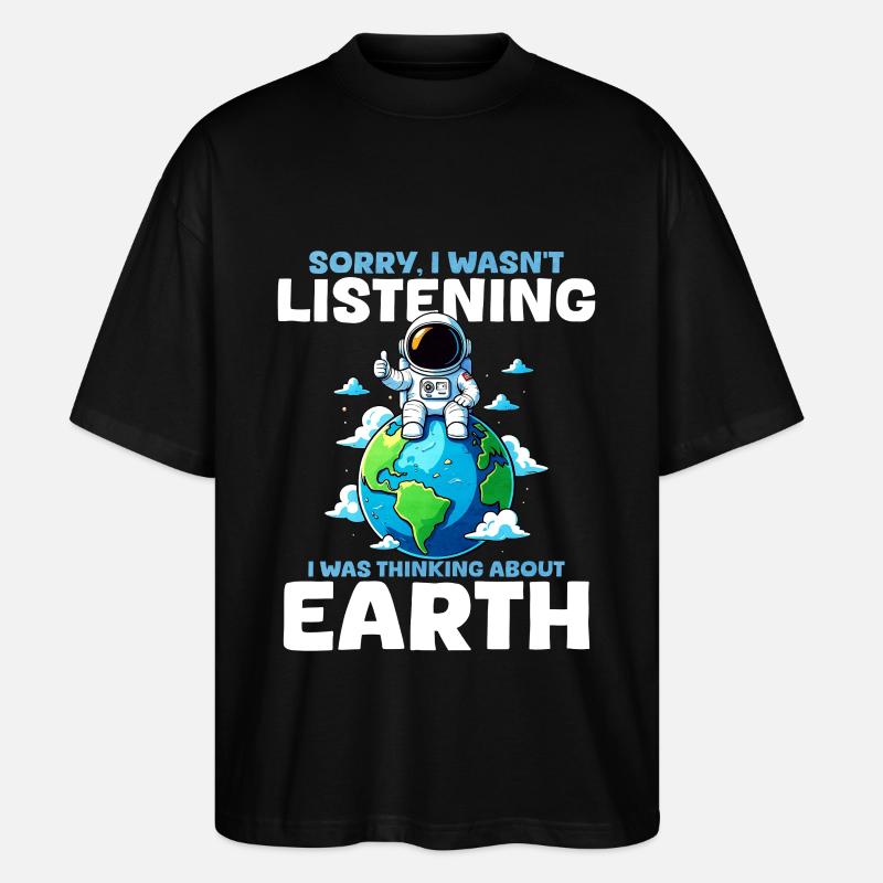 Erde Planet - Stanley/Stella Oversized Unisex Bio T-Shirt Blaster 2.0 - Schwarz