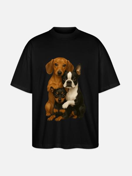Chien Chiens Chiens mignons - T-shirt bio Blaster 2.0 coupe oversize Stanley/Stella Unisexe - noir