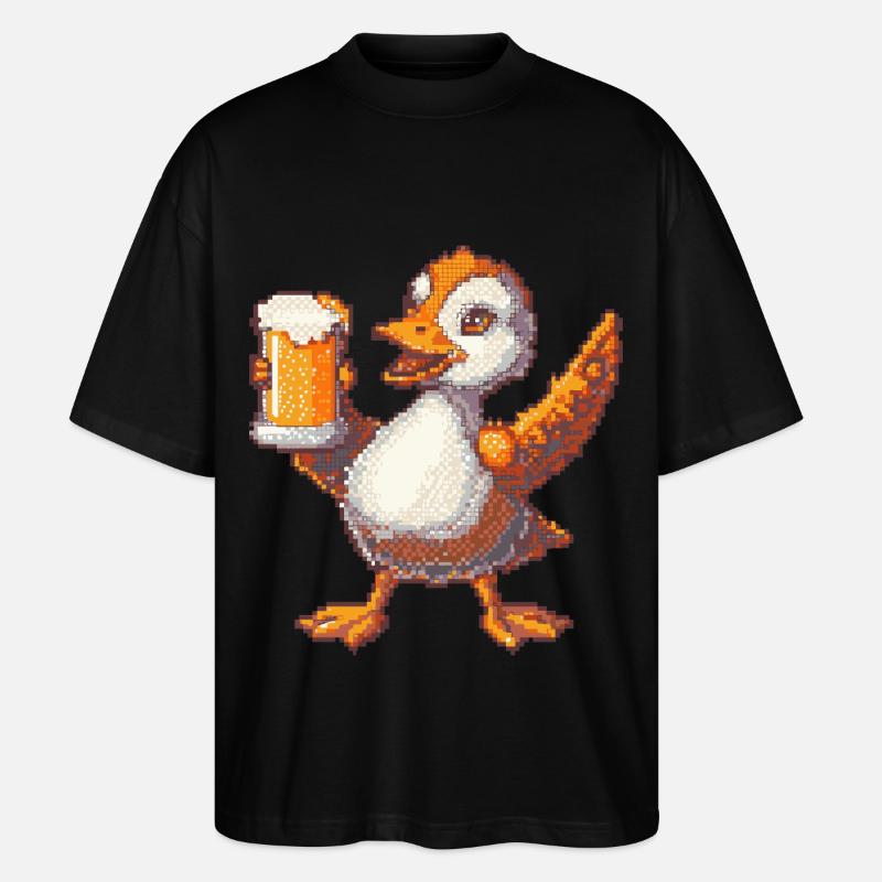 Bière Goose Pixel - T-shirt bio Blaster 2.0 coupe oversize Stanley/Stella Unisexe - noir