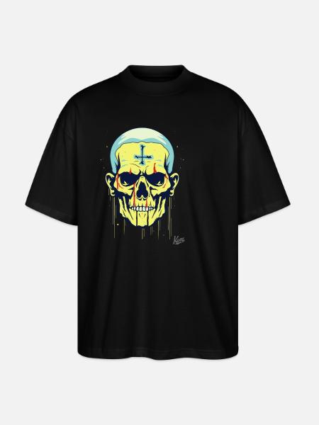 a cool cartoon skull - Stanley/Stella Oversized Unisex Organic T-shirt Blaster 2.0 - black