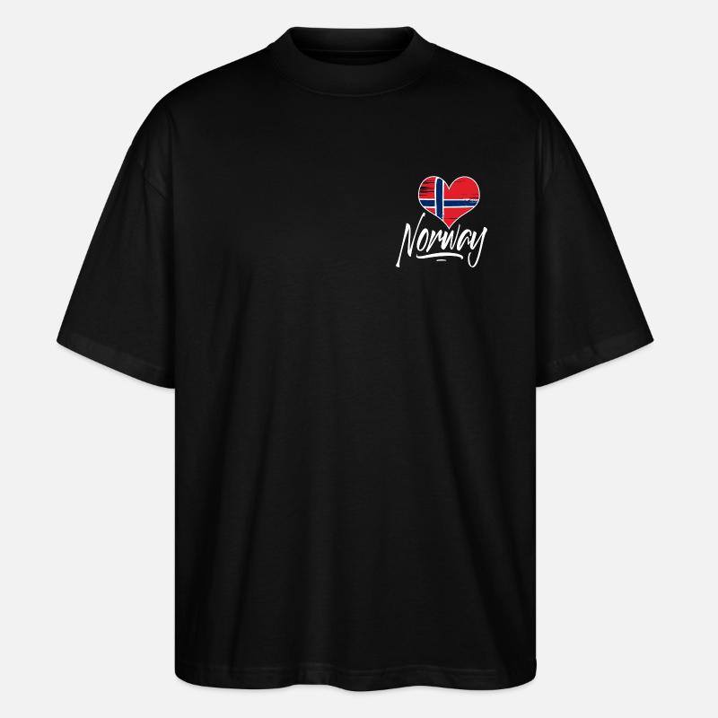 Norwegen - Stanley/Stella Oversized Unisex Bio T-Shirt Blaster 2.0 - Schwarz