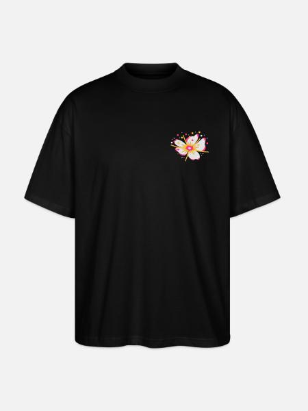 A cherry blossom with pollen - Stanley/Stella Oversized Unisex Organic T-shirt Blaster 2.0 - black