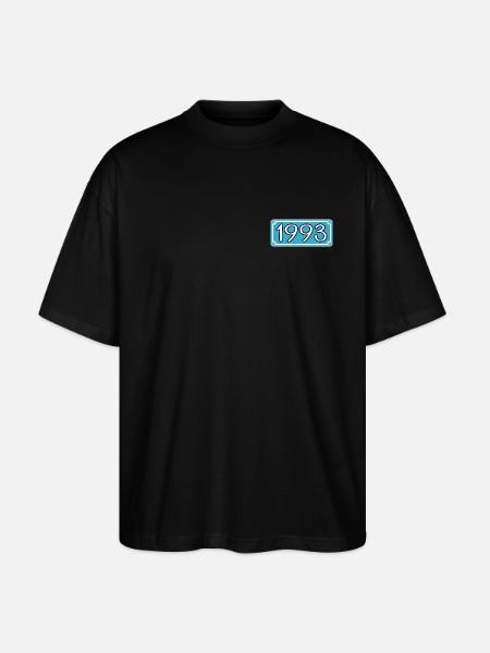 Year 1993 - Year 93 - LETTERING - Stanley/Stella Oversized Unisex Organic T-shirt Blaster 2.0 - black