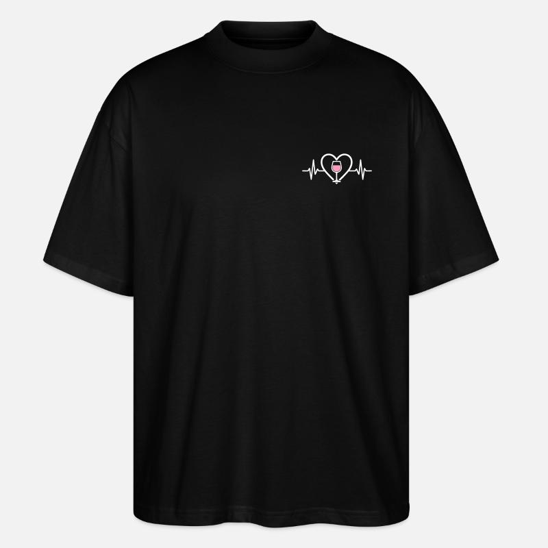 Herz + Roséwein – Passion Rosé - Stanley/Stella Oversized Unisex Bio T-Shirt Blaster 2.0 - Schwarz