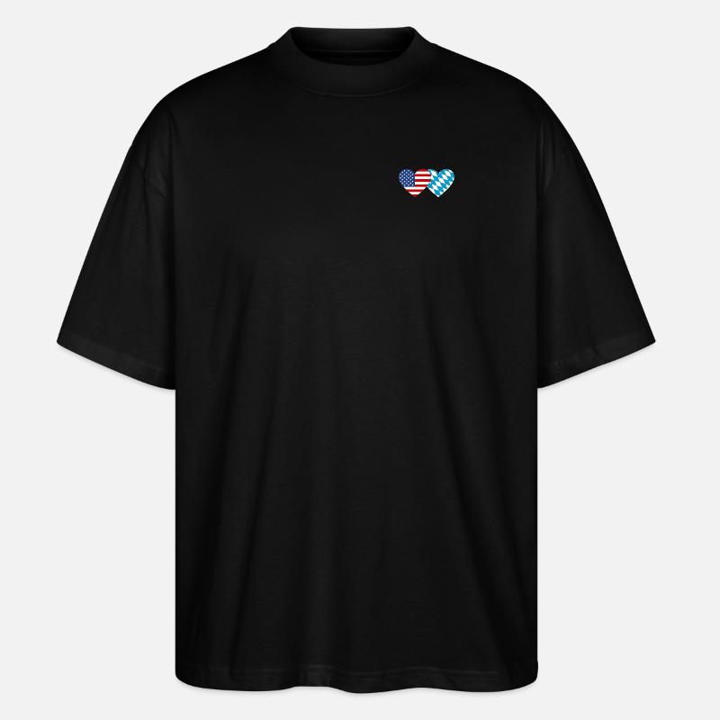 Amérique Bavière Drapeau Coeur - T-shirt bio Blaster 2.0 coupe oversize Stanley/Stella Unisexe - noir