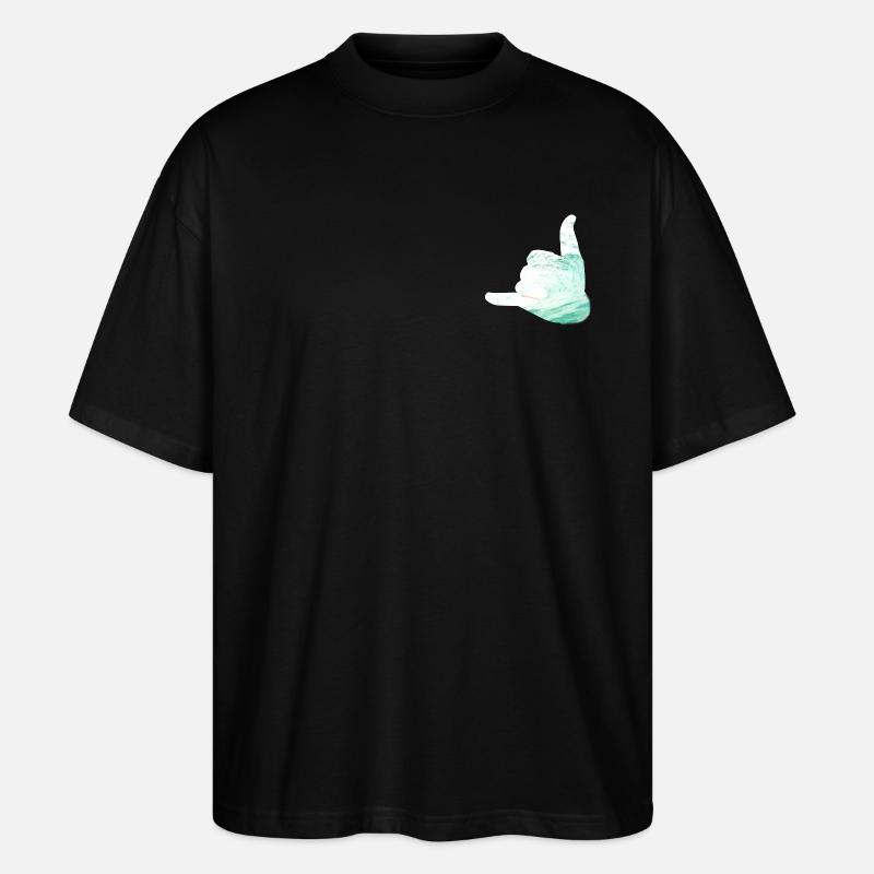 Hallo Surfer Shaka - Stanley/Stella Oversized Unisex Bio T-Shirt Blaster 2.0 - Schwarz