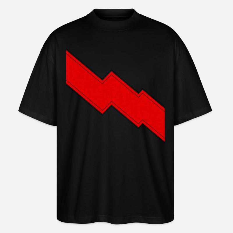 Cadeau de signe d’éclair rouge - T-shirt bio Blaster 2.0 coupe oversize Stanley/Stella Unisexe - noir