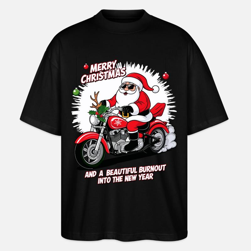 Rocker Weihnachtsmann - Stanley/Stella Oversized Unisex Bio T-Shirt Blaster 2.0 - Schwarz