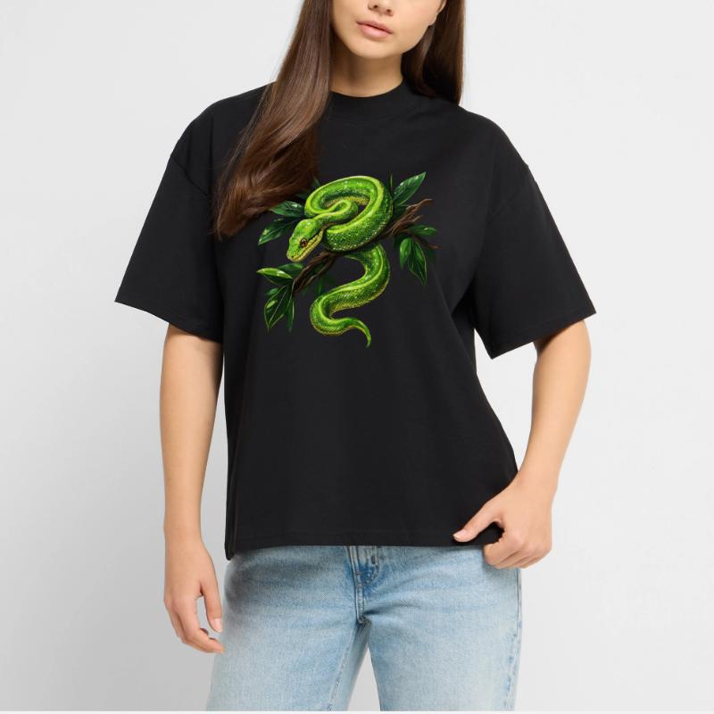 Green Tree Python Snakes Lover Terrarium Stanley/Stella Oversized Unisex Organic T-shirt Blaster 2.0