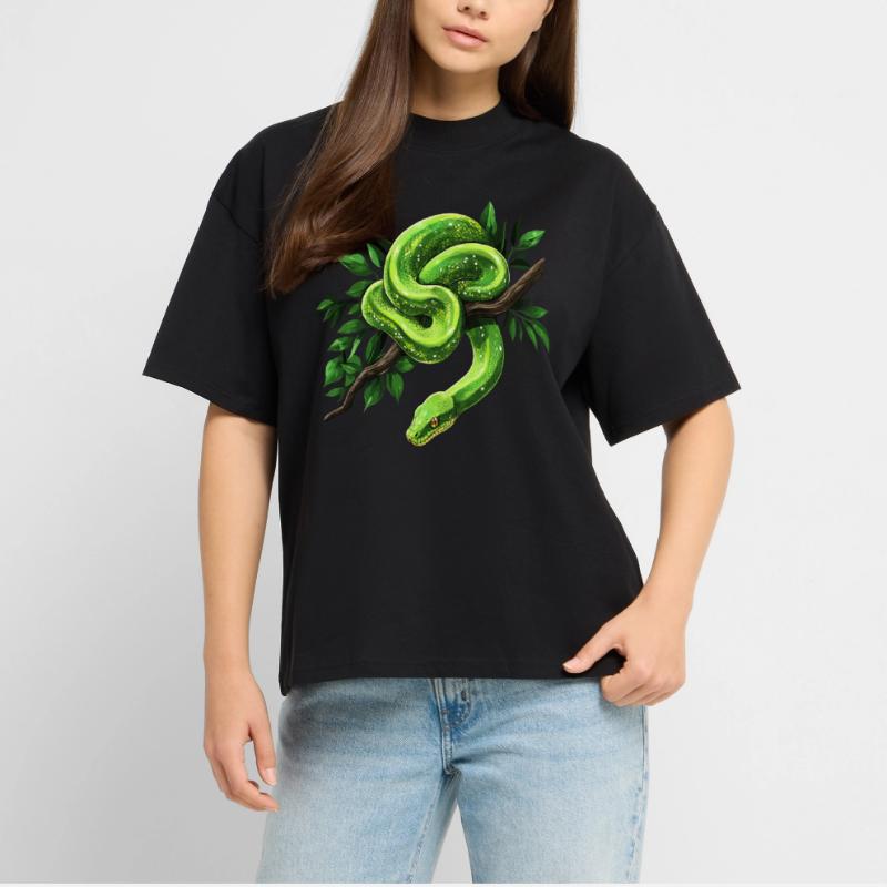 Green Tree Python Snakes Lover Terrarium Stanley/Stella Oversized Unisex Organic T-shirt Blaster 2.0