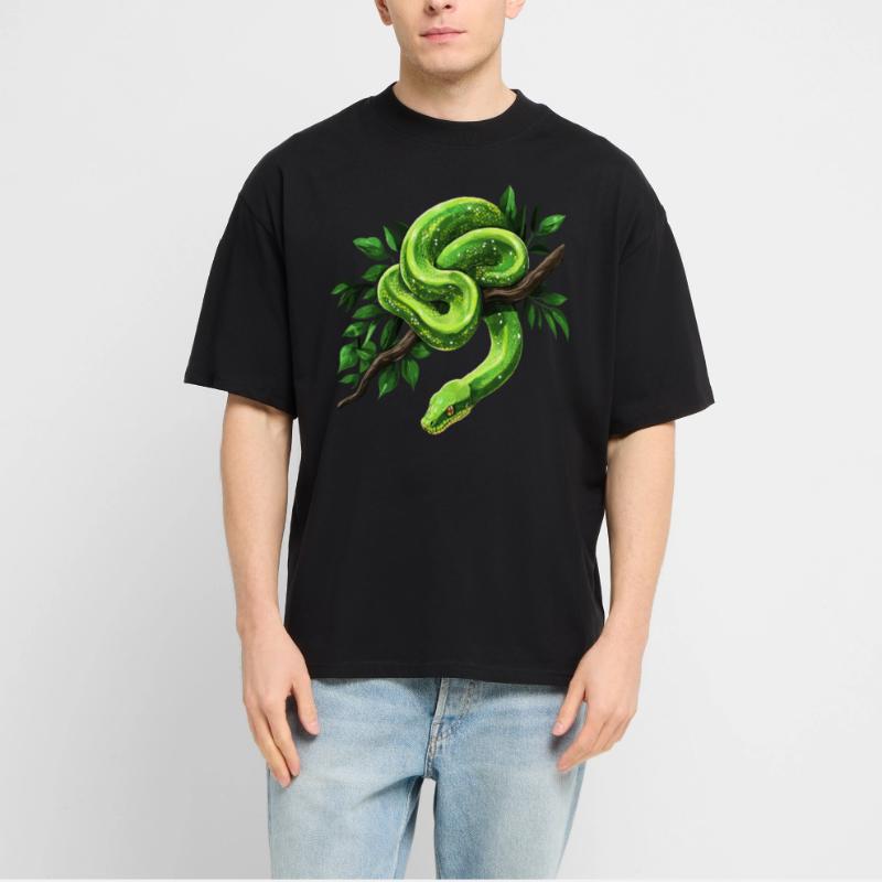 Green Tree Python Snakes Lover Terrarium Stanley/Stella Oversized Unisex Organic T-shirt Blaster 2.0