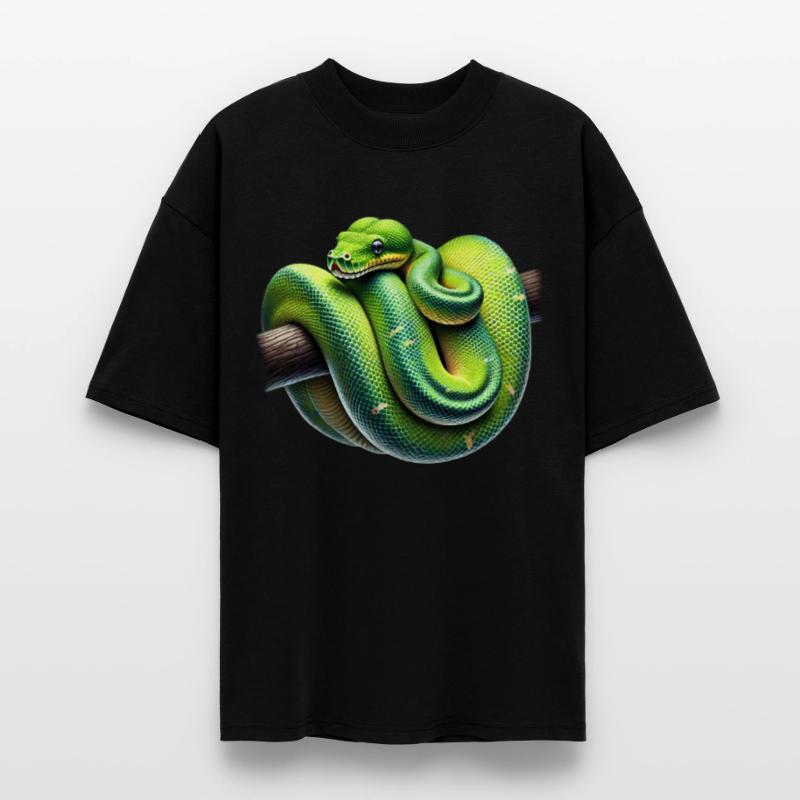Green Tree Python Snakes Lover Terrarium Stanley/Stella Oversized Unisex Organic T-shirt Blaster 2.0