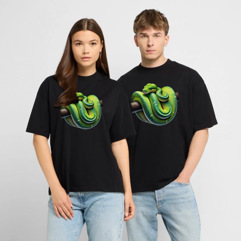Green Tree Python Snakes Lover Terrarium Stanley/Stella Oversized Unisex Organic T-shirt Blaster 2.0