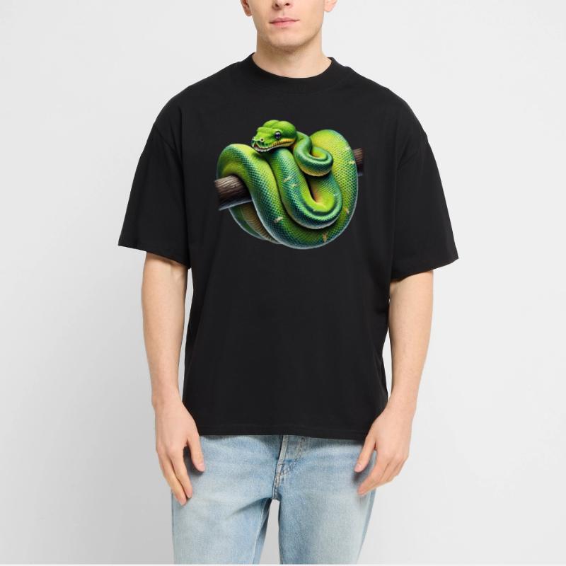 Green Tree Python Snakes Lover Terrarium Stanley/Stella Oversized Unisex Organic T-shirt Blaster 2.0