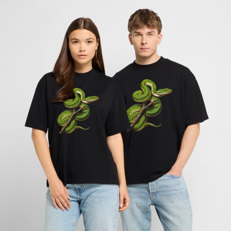 Green Tree Python Snakes Lover Terrarium Stanley/Stella Oversized Unisex Organic T-shirt Blaster 2.0