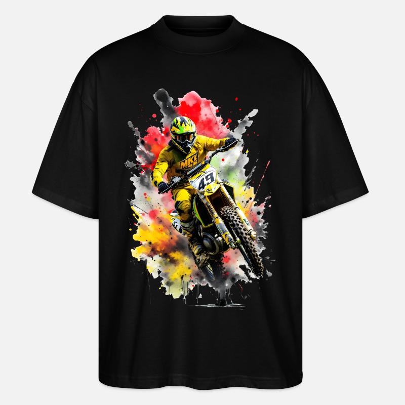 Motocross Splash - Stanley/Stella Oversized Unisex Bio T-Shirt Blaster 2.0 - Schwarz