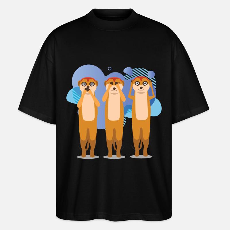 erdmänchen - Stanley/Stella Oversized Unisex Bio T-Shirt Blaster 2.0 - Schwarz