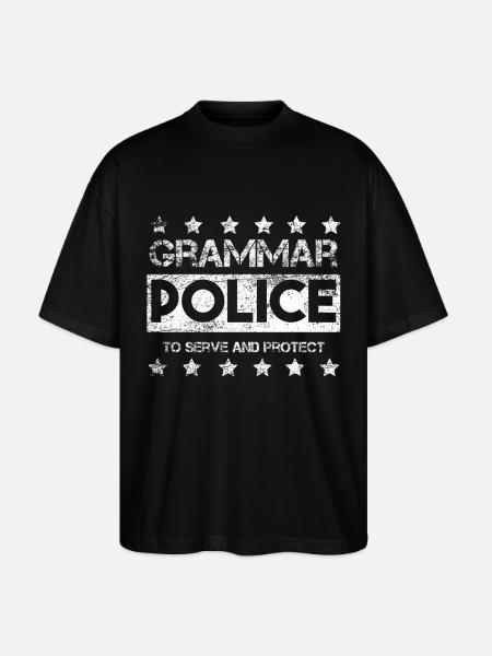 Police grammaire - T-shirt bio Blaster 2.0 coupe oversize Stanley/Stella Unisexe - noir