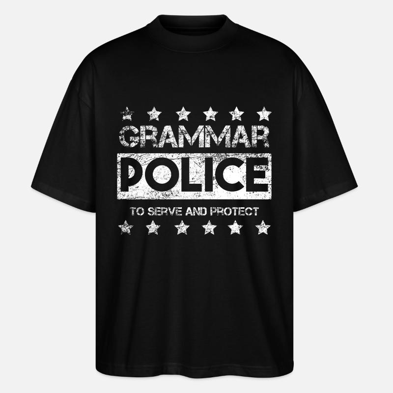 Grammar Police - Stanley/Stella Oversized Unisex Bio T-Shirt Blaster 2.0 - Schwarz