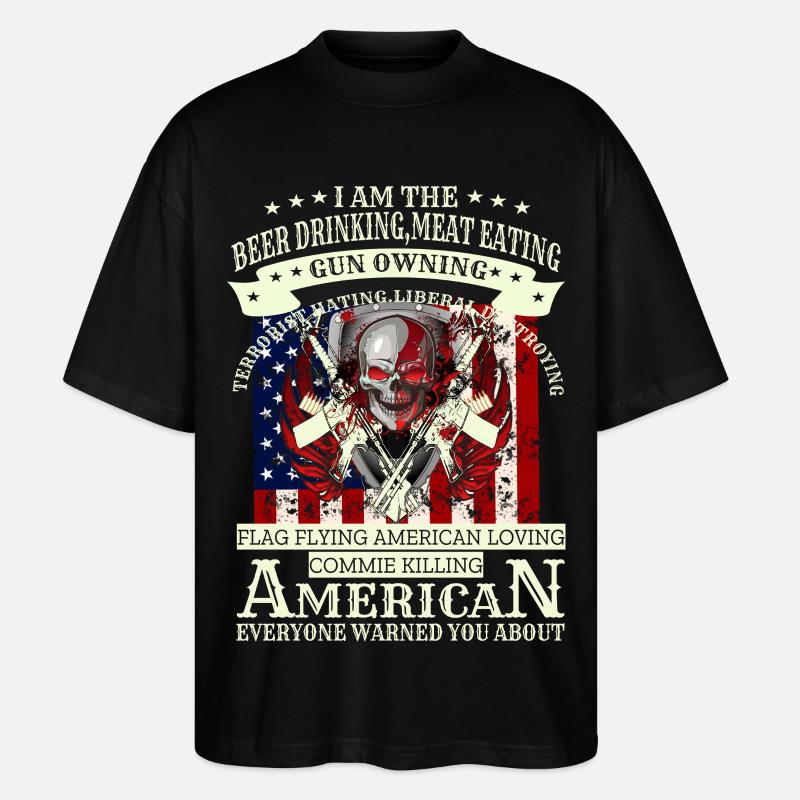 Army Skull - Stanley/Stella Oversized Unisex Bio T-Shirt Blaster 2.0 - Schwarz
