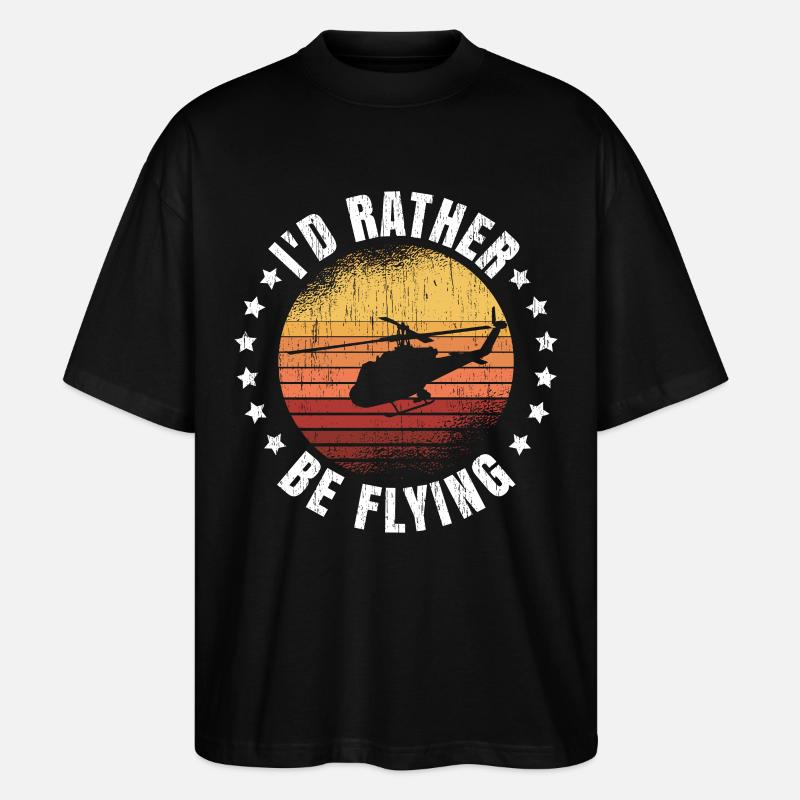 Helicopter Pilot Geschenk - T-shirt bio Blaster 2.0 coupe oversize Stanley/Stella Unisexe - noir