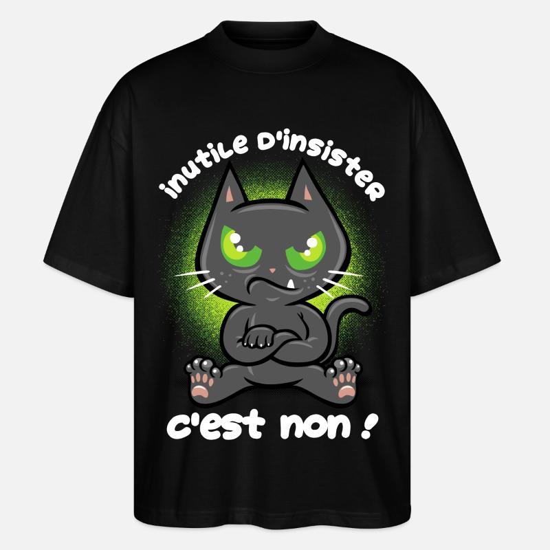 Chat têtu - T-shirt bio Blaster 2.0 coupe oversize Stanley/Stella Unisexe - noir