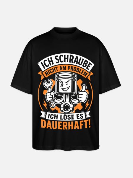 Ich schraube nicht am Problem - Stanley/Stella Oversized Unisex Bio T-Shirt Blaster 2.0 - Schwarz