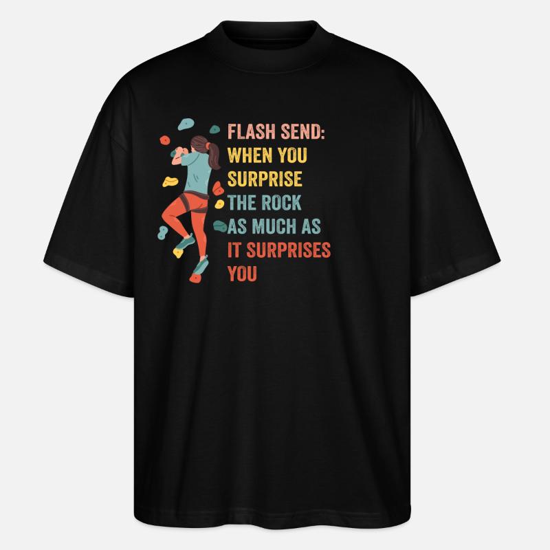 Boulderer Flash Send Bouldering - Stanley/Stella Oversized Unisex Organic T-shirt Blaster 2.0 - black