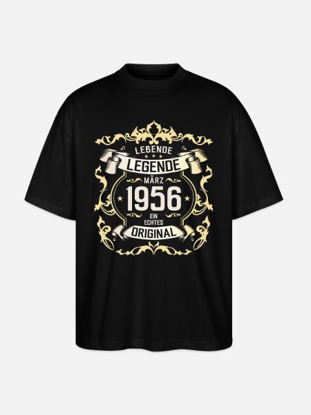 69-årsdagsgåva make Original mars 1956 - Ekologisk Oversized T-shirt Unisex Stanley/Stella Blaster 2.0 - svart