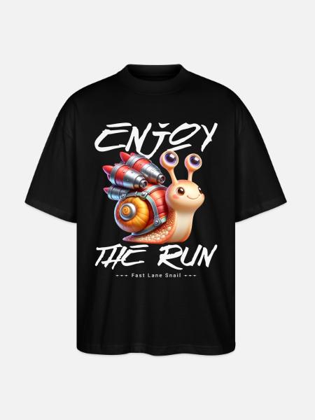 Enjoy the Run Turbo Snail - Stanley/Stella Oversized Unisex Organic T-shirt Blaster 2.0 - black