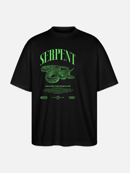 Retikulierte Python Reptile Keeper Streetwear - Stanley/Stella Oversized Unisex Bio T-Shirt Blaster 2.0 - Schwarz