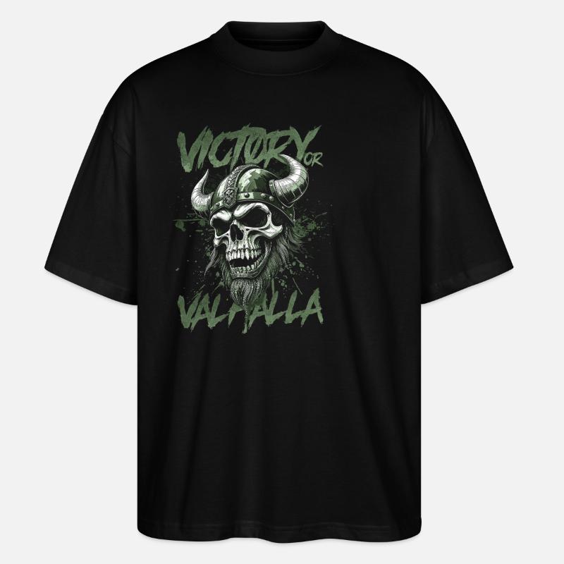 Nordischer Wikingersieg oder Walhalla - Stanley/Stella Oversized Unisex Bio T-Shirt Blaster 2.0 - Schwarz