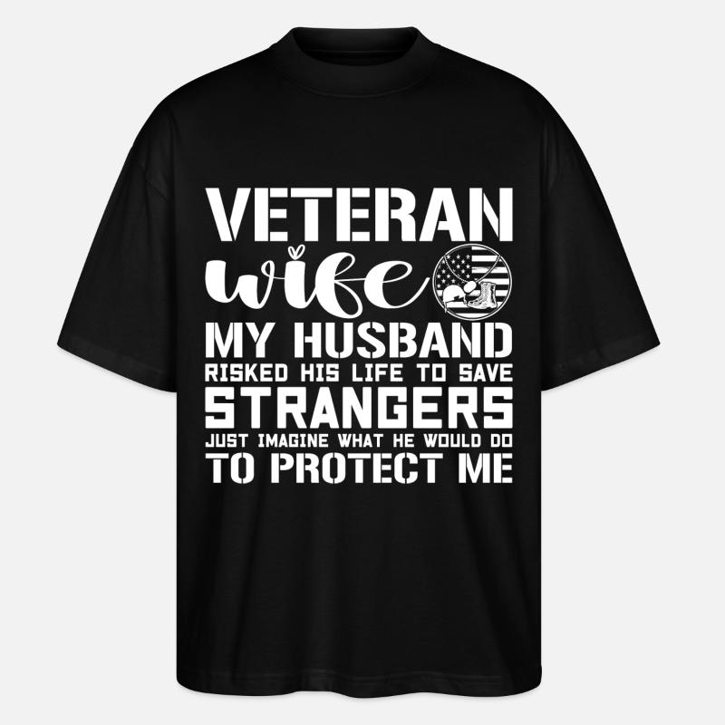Veteranen-Ehefrau - Stanley/Stella Oversized Unisex Bio T-Shirt Blaster 2.0 - Schwarz